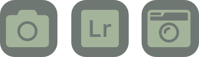 Digital Camera, Lightroom, Film Camera Icons
