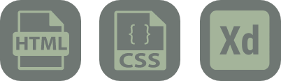 HTML, CSS, and Adobe XD Icons
